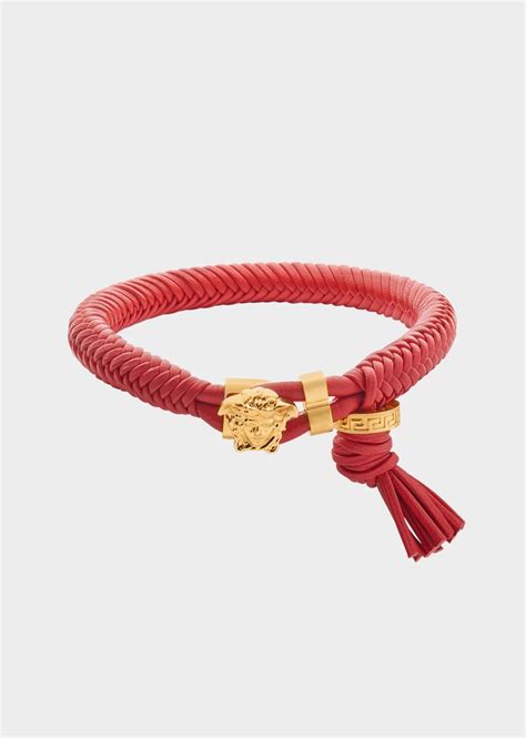 versace leather cord medusa bracelet